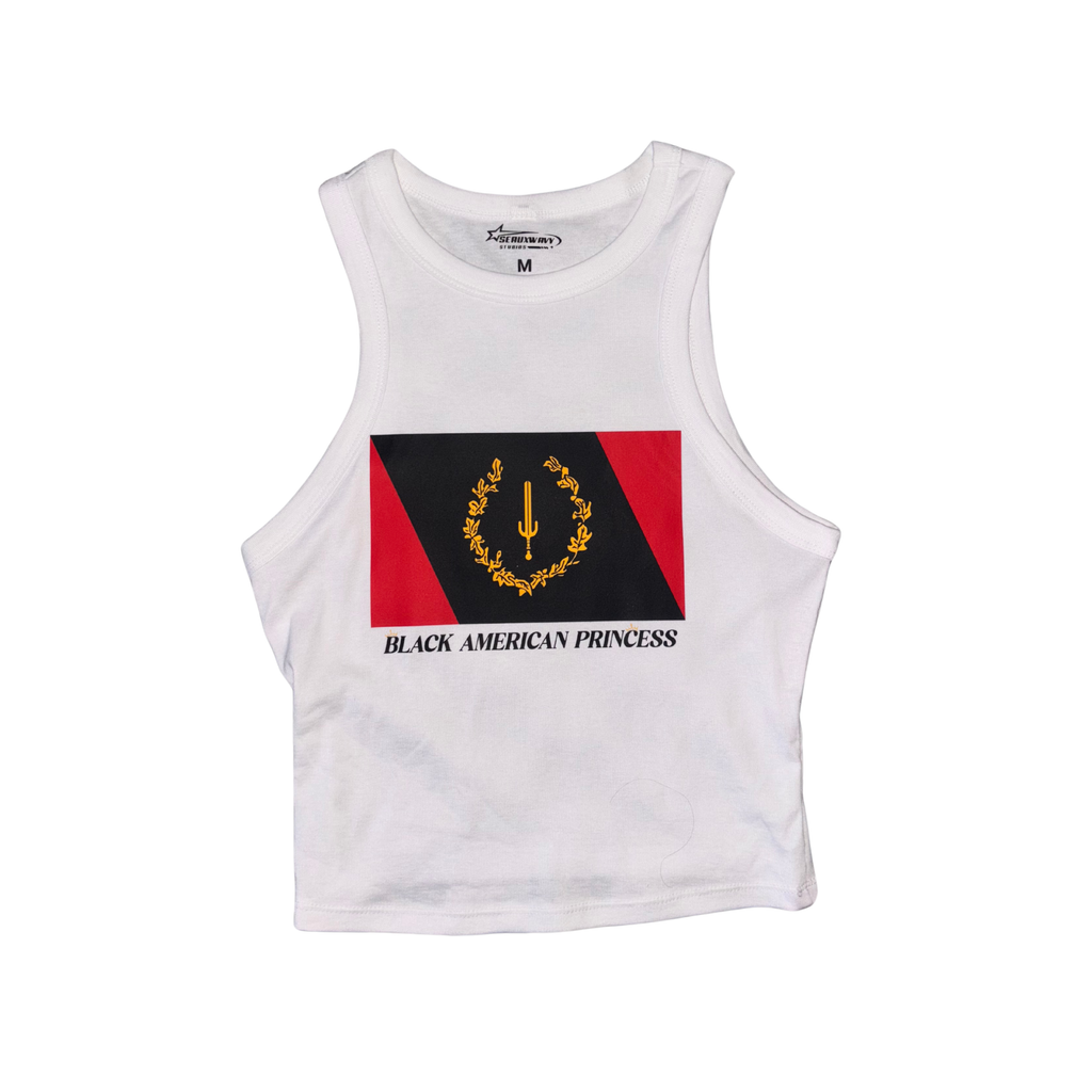 Black American Princess Flag Crop Tank