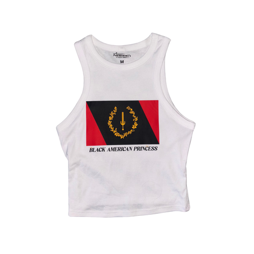 Black American Princess Flag Crop Tank