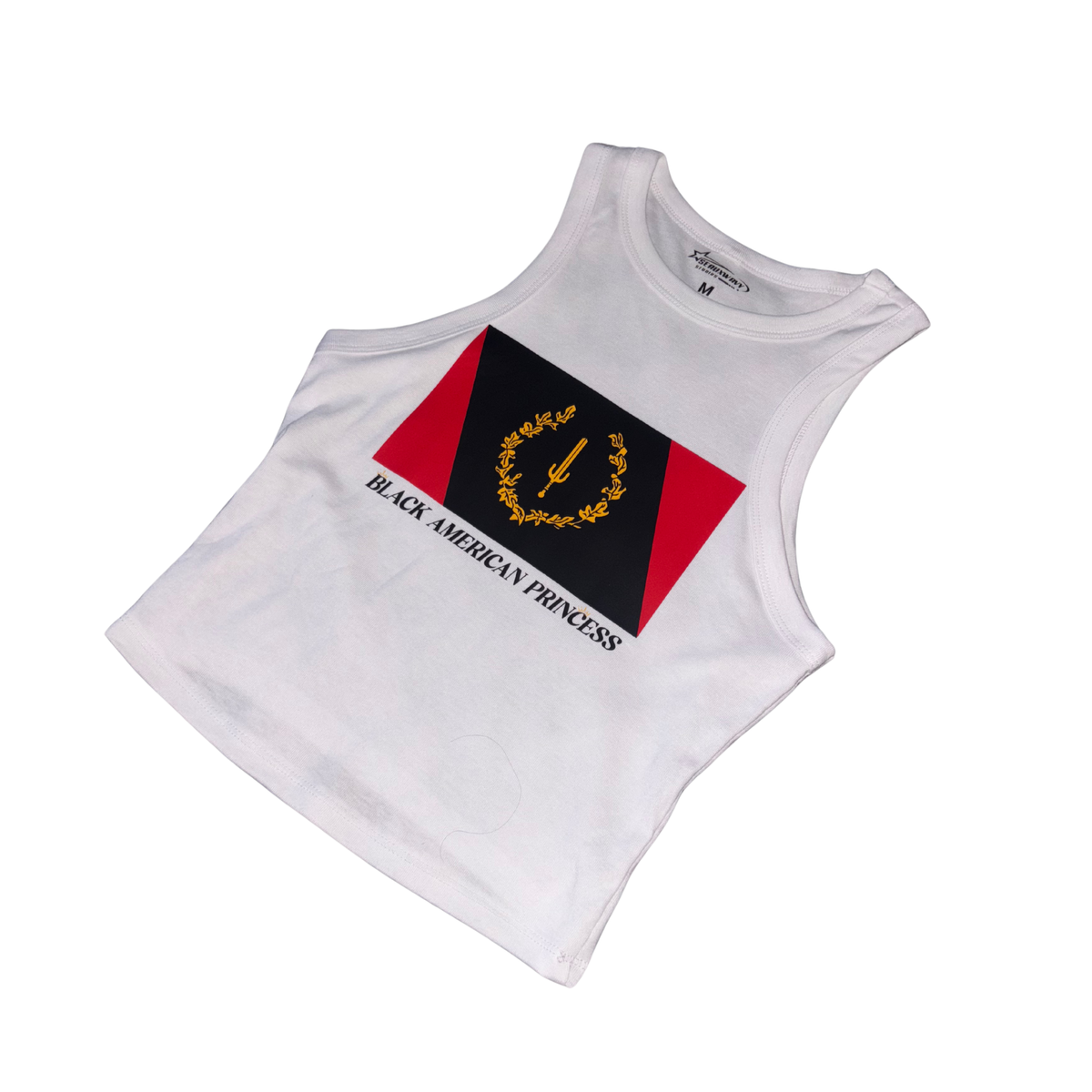 Black American Princess Flag Crop Tank