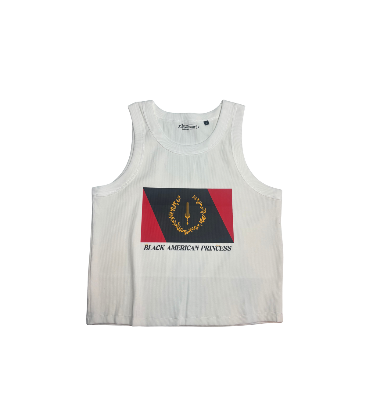 Black American Princess Flag Crop Tank