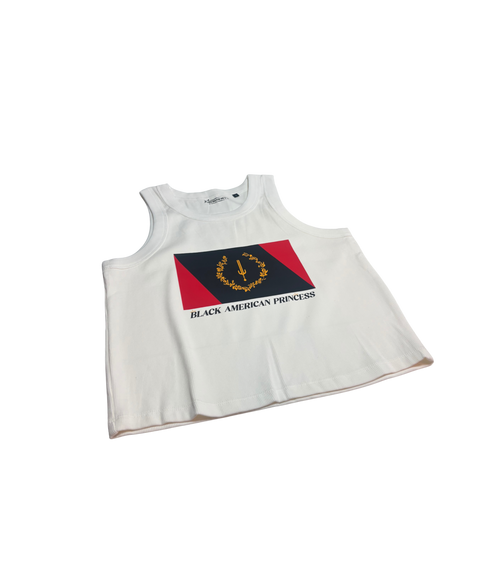Black American Princess Flag Crop Tank