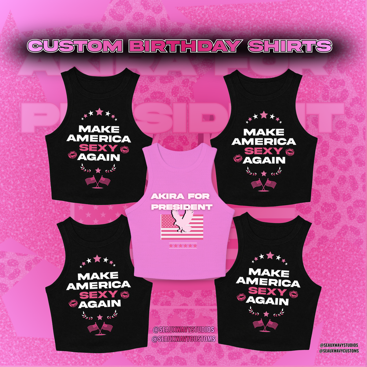 Custom Birthday Crop Shirt Set